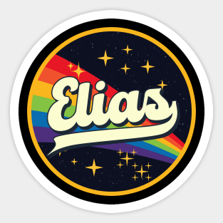 Elias // Rainbow In Space Vintage Style Sticker